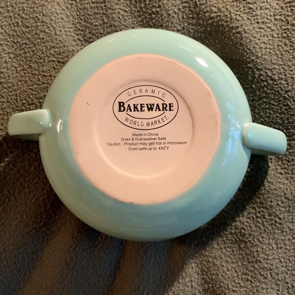 World Market ceramic bakeware.  Set of 3.  Green and blue. Approx 7.5” x 2.25” - Picture 9 of 9